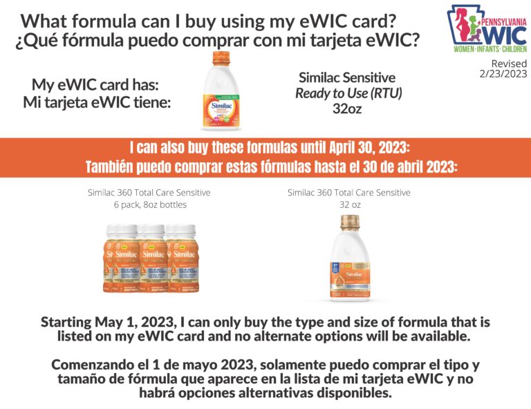 WIC Infant Formula Substitution Changes MFHS